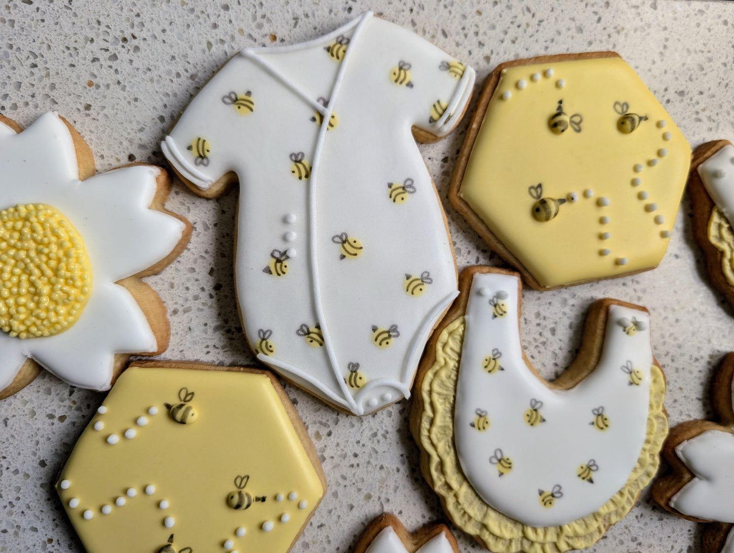 Honeybee baby shower biscuits