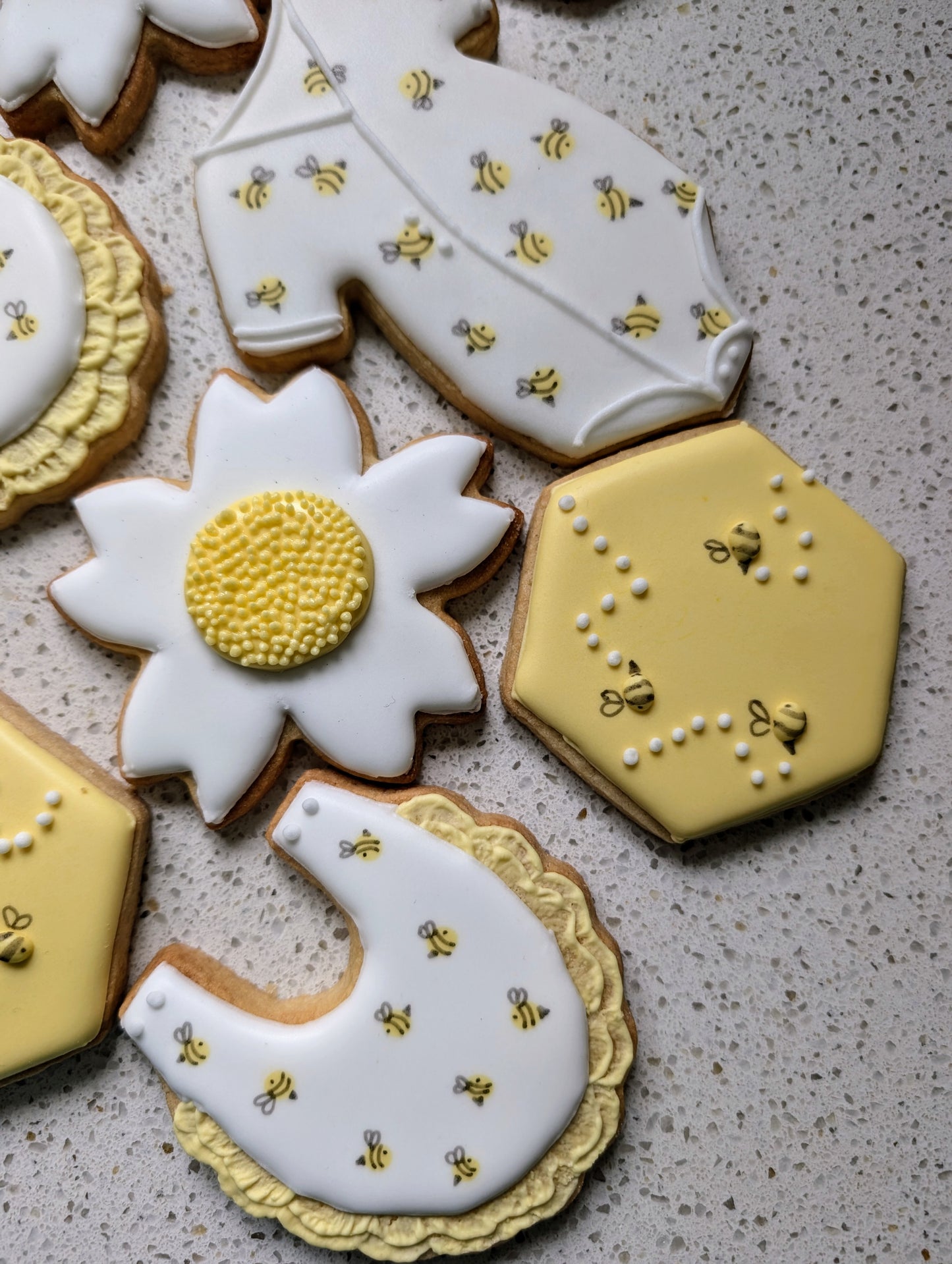 Honeybee baby shower biscuits